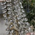 12 Pieces 30cm Clear Crystal Bead Strands 14mm Sparkly K9 Crystal Glass Octagon Beads Chandelier Lamp Bead Chain Hanging Ornament for DIY Christmas Tree Wedding Door Curtain Jewelry Decoration. 