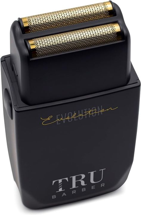 TRU BARBER- Electric Foil Shaver Barbershop Evolution 9.000 RPM Barber Shaver Gold Titanium Foil. Professional Barber Shaver Electric Foil Shaver Electric Razor foilers Barbering uk import a954