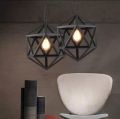 Modern Hexagram Metal Cage Pendant / Ceiling Light in Black Metal Finish Light Hanging Lamp kitchen / dining / Cafe / hallway / bedroom / restaurant / living room / club.. 