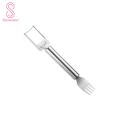 Smooth Edge Fruit Slicer 2-in-1 Stainless Steel Watermelon Slicer Fork Easy Fruit Cutter Tool for Summer Kitchen Gadgets for Stainless Steel Watermelon Cutter. 
