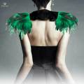 Feather Cape Shawl Gothic Layered Feather Shoulder Wrap Roles Play Dress up Collar for Festivals. 
