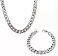 100% Pair Of 2 Pure Silver Neck Chain With Free Bracelet For Girl & Boys. 