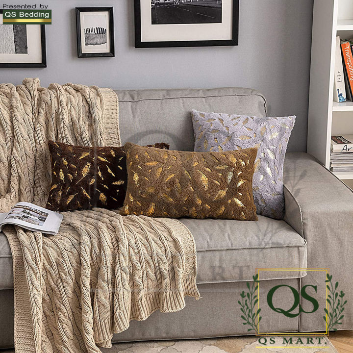 QS%20Decorative%20Super%20Soft%20Square%20Faux%20%20with%20Gold%20Feathers%20Gilding%20Leaves%20Cushion%20Covers%20Cases%20Soft%20Fuzzy%20Cute%20Pillowcase%20for%20Couch%20Sofa%20Bed,%2012x20%20Inch%20%7C%20QS%20Bedding%20-%20Image%205