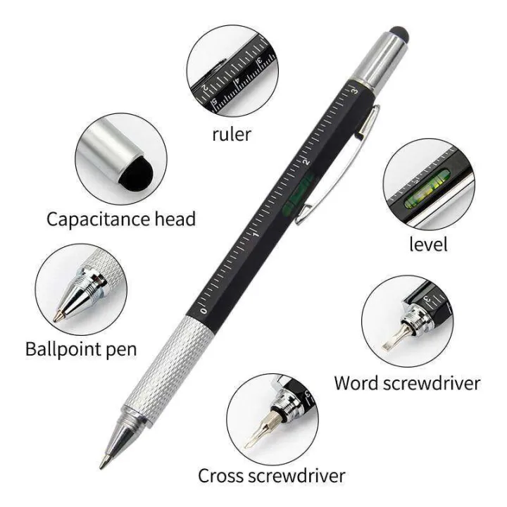 7%20in%201%20Multifunctional%20Touch%20Screen%20Stylus%20Ballpoint%20Pen%20with%20Screwdriver%20Spirit%20Level%20Scale%20Ruler%20Full%20Metal%20-%20Image%206