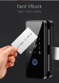Tuya APP Glasses Fingerprint Lock Bluetooth Smart Glass Door serratura elettronica biometrica 13.56Mhz RFID Remote Control Unlock Smart Fingerprint Lock with Attendance Management, Quick Recognition, Multiple Unlocking Methods for Glass Wooden Door. 