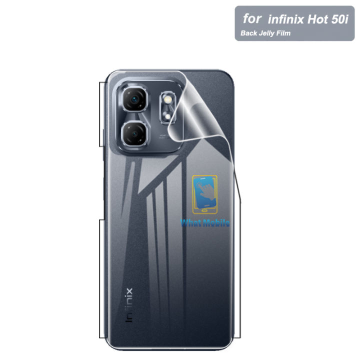Infinix hot 50i Back Jelly Protector Soft TPU Hydrogel With Sides Cover For infinix hot50i - Transparent