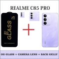 3-in-1 Realme C85 PRO Protection Pack | OG Tempered Glass Front + 9H Nano Back Camera Lens Protector + Hydrogel Back Jelly Film. 
