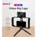 Mt-33 Tripod Vllogging hand handle Kit with adjustable mobile phone holder and stand for flash light, ring light, microphone and camera, DSLR support all smart phones. 