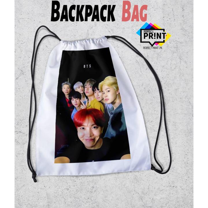Bts Selife Group Photo Selca Drawstring bag