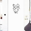 Cartoon Boy Girl WC Restroom Toilet Door Wall Sticker Washroom Decal Home Decor. 