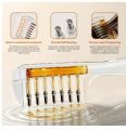 Unisex Transparent Essential Oil Applicator Massage Comb with Built-In Liquid Reservoir, Rolling Metal Teeth, Suitable for Women's Scalp Hair Growth and Men's Beard Oil Application, Home Salon Hair Care and Grooming Tool. 