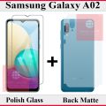 Samsung Galaxy A02 Tempered Glass Screen Protector Polish Glass + Back Matte Protector Soft Skin Sheet Soft Film Protector For Samsung Galaxy A02. 