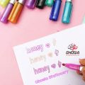 Double Line Self-outline Metallic Markers pen Outline Marker Double Line Pen Journal Pens 4-Colorful Markers Highlighter, Double Line Markers Set - 1507. 