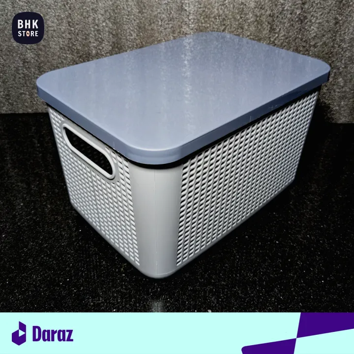 IKEA%20Style%20Premium%20Quality%20Plastic%20Storage%20Basket%20with%20Lid/Cover%20-%20Durable%20Open%20Storage%20Organizer%20Bins%20For%20Kitchen,%20Bathroom,%20Bedroom,%20Living%20Room%20-%20Mesh%20Pattern%20Design%20Multipurpose%20Home/Office%20Accessories%20Organizer%20Box%20with%20Handle%20-%20Large%20-%208L%20Capacity%20-%20Image%205