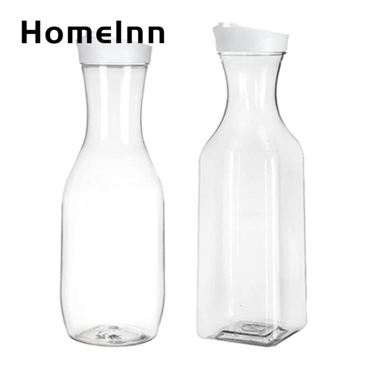 Juice Bottle with Airtight Lid 50 Oz Airtight Juice Carafe with Lids Convenient Drink Pitcher for Fridge Storage Easy Pouring Ideal Milk Container for Bar Freezer Beverage Bottles for Circular Square