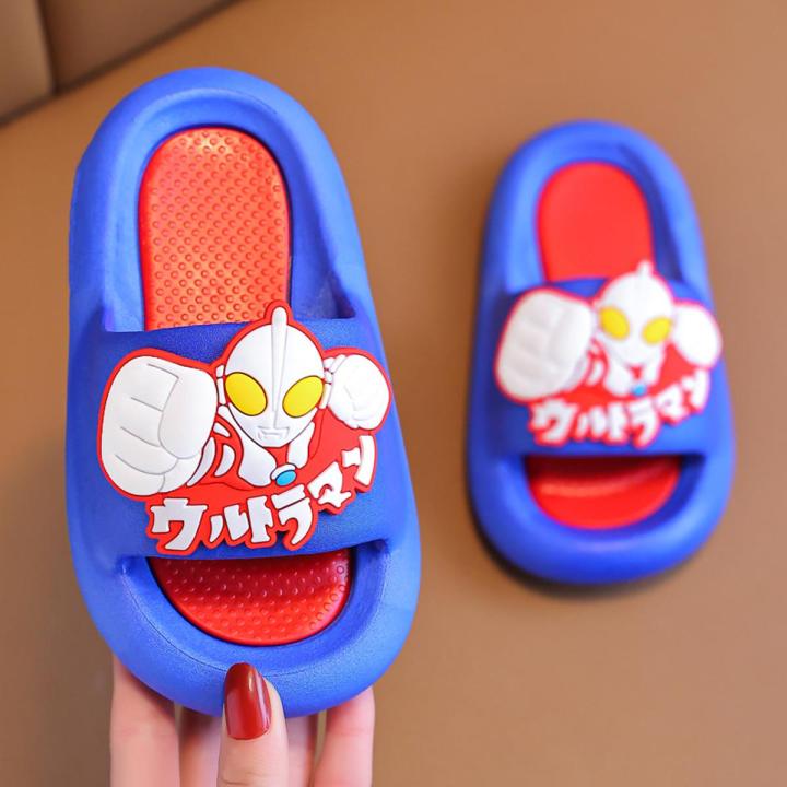 Authentic Ultraman Summer Children's Slippers Boys Cartoon Indoor Non-Slip Home Bathroom Bath Baby Sandals