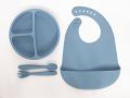 Kids Silicone Feeding Set Todler Meal Set 100 %  Silicone Baby Meal Set Silicone Set Childerns Meal Training Set Cutlery .. 