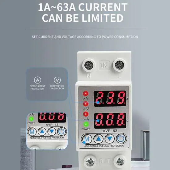 40A%20220V%20digital%20Self-Restoring%20overcurrent%20over-under%20voltage%20Protector%20breaker%20-%20Image%202