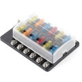 Fuse Box Replacement 12-Way Blade Block Holder With LED. 