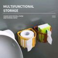Toilet Paper Holders 'The ' Wall Mounted Roll Holder Adhesive Hanging Tissue Basket Drainage Storage Rack For Bathroom. 
