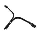 Dual 6 Pin Female To 8 Pin Male GPU Graphics Card Power Adapter Cable 18AWG Braided Sleeved Black 20cm. 