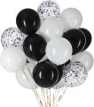 Black and White Birthday  Decoration Set with Silver Buntings Banner , Confity Balloons and Latex Balloons With Arch Making Strip. 