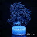 Cross-border exclusive supply of Dragon Ball series 3D table lamp creative gift visual three-dimensional light colorful touch LED night light. 