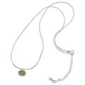 PANJBJ 925 Sterling Silver Mint Green Crystal Necklace For Women Girl Korean Summer Sweet Jewelry Birthday Gift Dropshipping. 