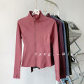 gym clothes women's skinny jacket tight yoga wear long sleeve running zip jacket wind sports top new. 