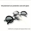 Men'S Adjustable HD Anti-Glare Sunglasses - High-Quality Protection, Round Frame, 3-in-1 Anti-UV, Anti-Glare, Anti-Exposure, Professional & Casual Use, Stylish Eyewear, Durable Eyewear. 