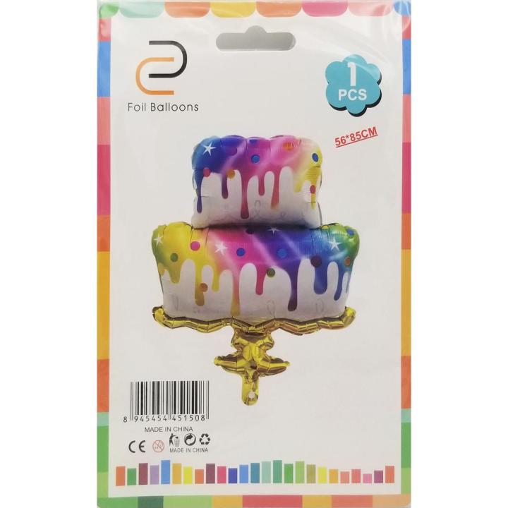 RAINBOW CAKE FOIL BALLOON FOR PARTY DECORATION ( 56 CM X 85 CM )