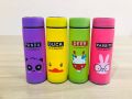 Simple Cartoon Design Glass Water Bottle For Kids, Leak Proof Reusable BPA Free Water Bottles 450ml, Flask for Beverages, Sports, Gym and Water (Multicolor, 1  Piece). 