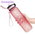 Amamia Sports Cup Lanyard Design Motivational Water Bottle with Scale Mark. 