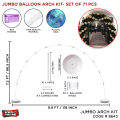 Jumbo Size Floor Balloon Arch Kit For Party Decoration, Wedding Engagement Anniversary Bridal & Baby Shower Happy Birthday Decorative Archkit Parties Decor Supplies, Photo Booth Backdrop & Background Decorations Column Base Balloons Large Arch Frame. 