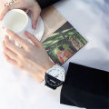 1 Pair Candycat Men Women Lover Couple Watches Fashion Black White Students Simple Retro Quartz Student Watches Large Dial Round Shape Girls Boys Wristwatches. 
