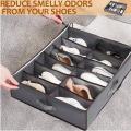 Under Bed Shoe Organizer, Newli, Under Bed Shoe Storage Box, Ideal for 12 Pairs of Under Bed Shoes, - Storage Solution for Kids, Adults, Men, Women, Shoes, Storage Containers with handles. 