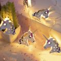 Fancy 10 Metal Unicorn LED String Fairy Lights For Decorations. 