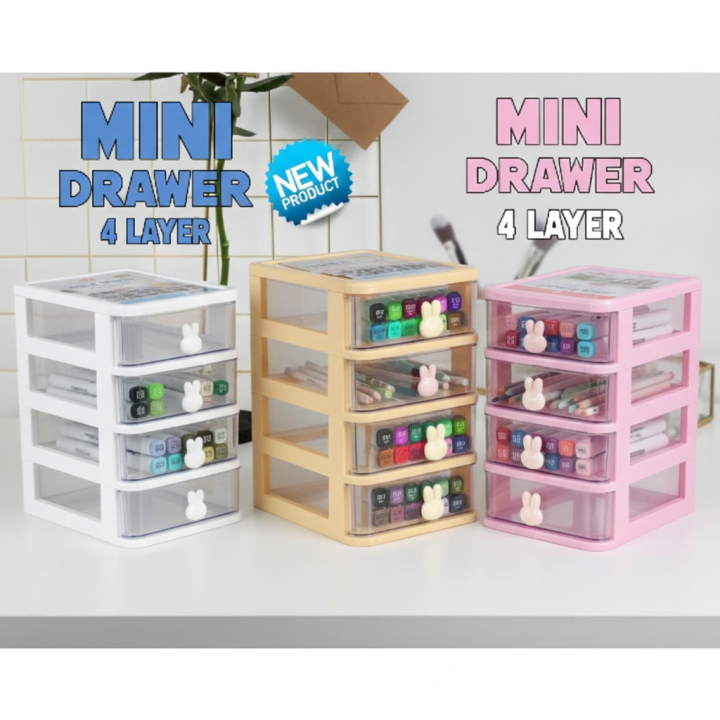 Multi-Purpose 4-Layer Mini Desktop Storage Organizer – Cute Bunny ...