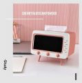 2 in 1 Tissue Container Phone Holder, Tissue Box Statement Unique TV Shape Tissue Box with Phone Holder. 