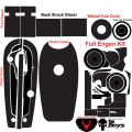 complete 70cc bike chain cover engine and fornt shock sticker. 