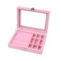 Jewelry Storage Organizer Velvet Drawer Tray Acrylic Jewelry Box Display Holder Case for Necklace Earring Bracelet Watch (beige, white, pink, black with lid) / Jewelry Box, 3 Grids Women's Jewelry Organizer, Velvet Jewelry Organizer. 