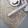 2Pcs / 4Pcs / 6 Pcs Gold Floral Vinyl Placemats Non Slip Dining Table Placemats. 