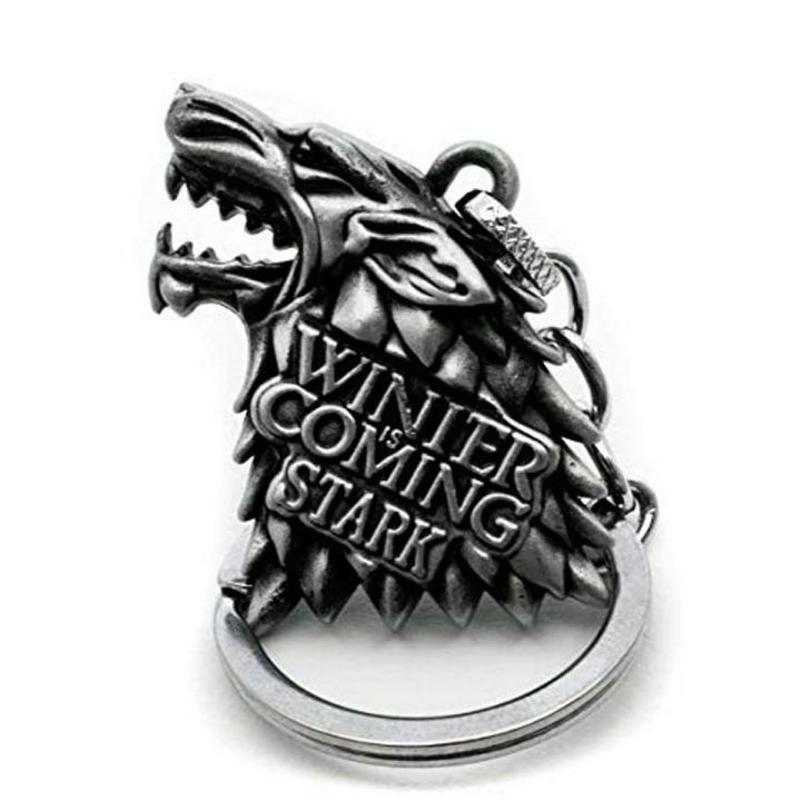 Game of Thrones Dire Wolf Metal Keychain - Silver
