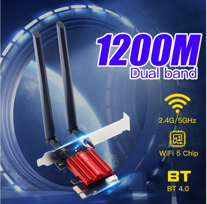 FV-AC1200 PCI-E Network Card 2.4G/5GHz Wireless Bluetooth Adapter For Windows PC - Foto 13