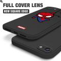 Luxury Original Liquid Silicone Case for iPhone SE 2020 Marvel Spider Man Soft Case Square Phone Back Cover Protective Bumper. 