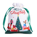 Reusable Gift Bags Lightweight Santa Design Fabric Drawstring Bag 30x20cm Christmas-Themed Party Favor Pouch for Christmas. 