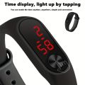 Oval Dial Digital Watch Led Display Water Resistent Electronic Wristwatch With Silicone Watchband. 