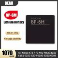 Nokia BP-6M Battery BP 6M BP6M Lithium Rechargeable Battery For Nokia E51 N73 N77 N93 N93S 3250 6151 6233 6280 6288 9300 Battery. 