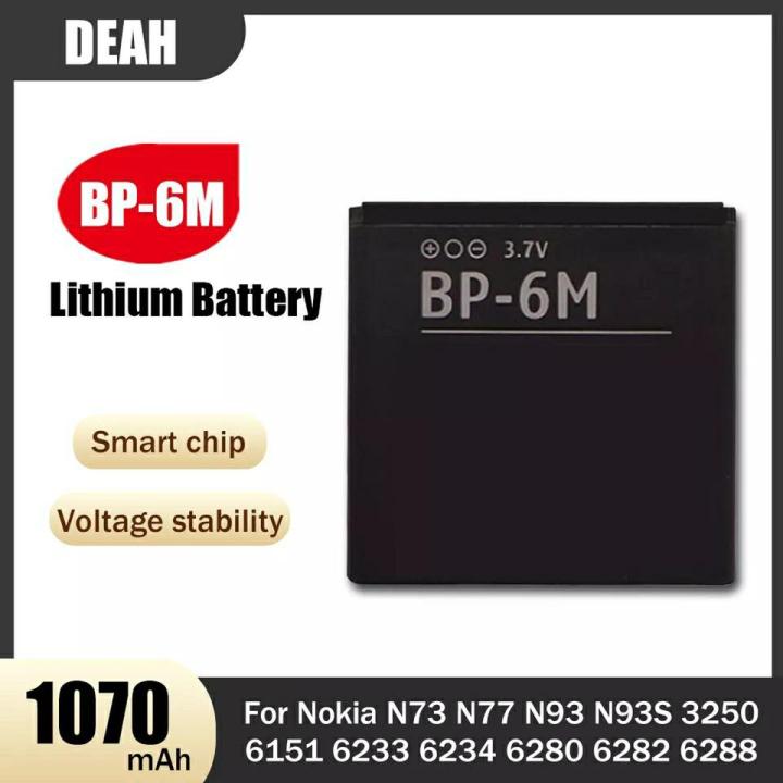 Nokia BP-6M Battery BP 6M BP6M Lithium Rechargeable Battery For Nokia E51 N73 N77 N93 N93S 3250 6151 6233 6280 6288 9300 Battery