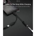 Type C to 3.5mm Charge Audio Adapter 2 in 1 USB C Splitter Headphone AUX Audio Cable for Huawei Smartphone Splitter. 